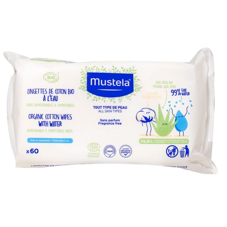 MUSTELA LINGETTES DE COTON BIO L’EAU *60